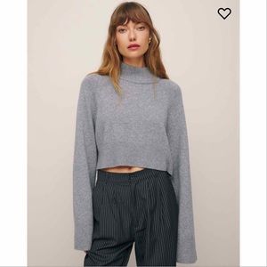 NWT Reformation Garrett Cashmere Cropped Turtleneck